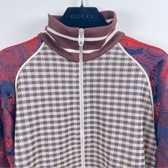 NWT GUCCI MICRO-CHECK AND PAISLEY-PRINT VELVET TRACK JACKET - Picture 6 of 15